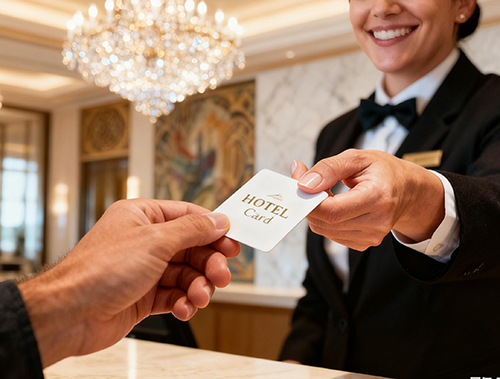Hotel-karte maßgeschneidert zur abwehr Von fallen